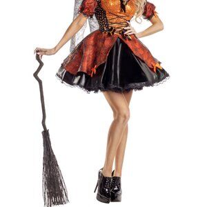 Party King Women's Sweet as Candy Corn Sexy Witch Costume Shows Off Legs NEW!